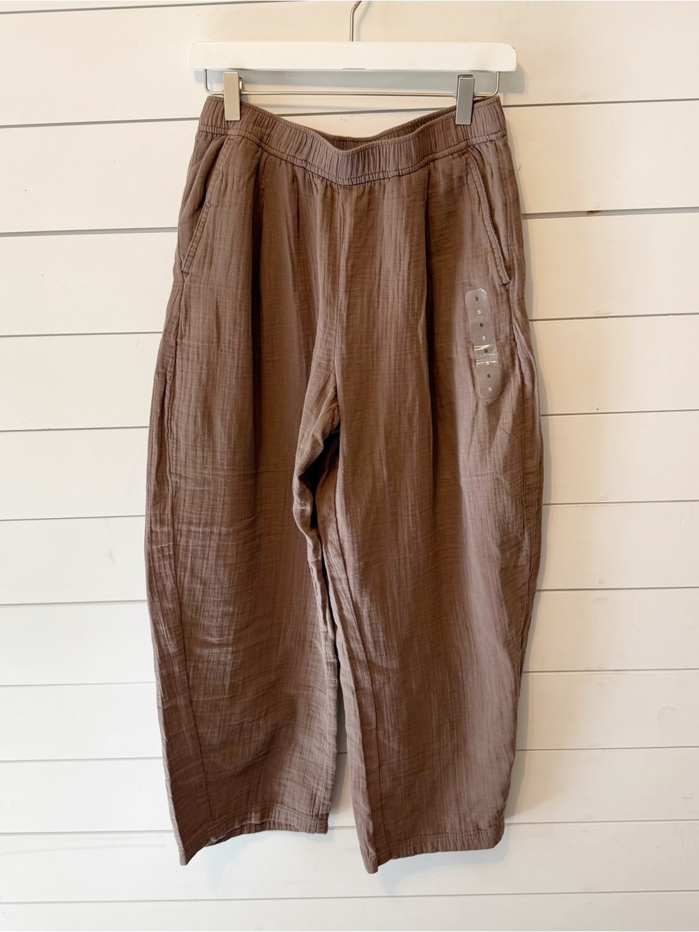 NWTs Gap | Women's Cotton Gauze Pull On Pants Brown Elastic Waist Size small